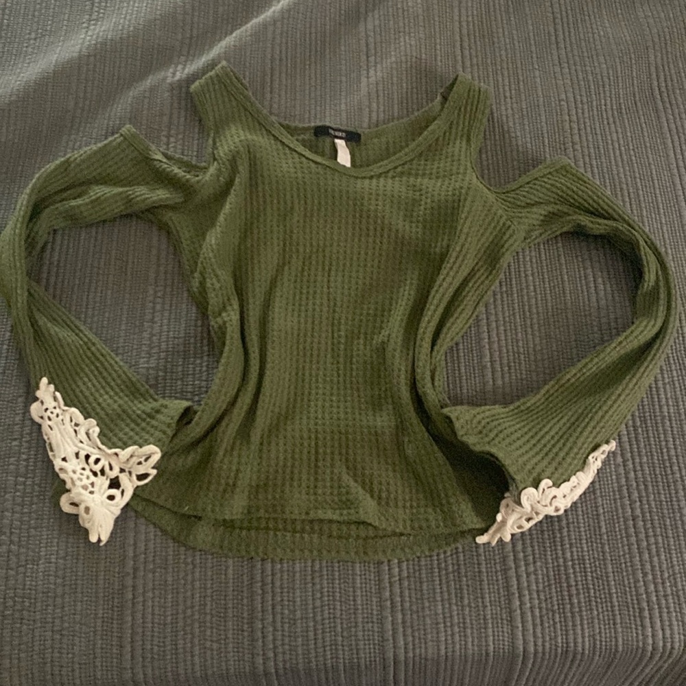 Dark Green Long sleeve no shoulder